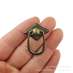 <b>Antique</b> Bronze Ring Drawer Pull 30mm Zinc Alloy Single Hole Traditional Cabinet Handle - Product Image 3