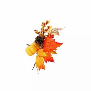Flores artificiales de calabaza con hojas de naranja para mesa de casa, centro de mesa, decoración de jarrón de jardín, granja, vacaciones - Product Image 3