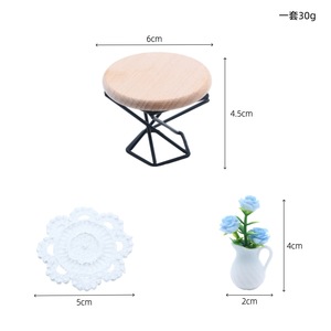 Table basse ronde miniature pour maison de poupée, modèle de scène de vie BJD, ornement décoratif - Product Image 2
