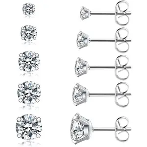 Wholesale Cubic Zirconia Stainless Steel Diamond 18k Pure Gold Stud Earrings Best Selling Products 2023 in USA Jewelry