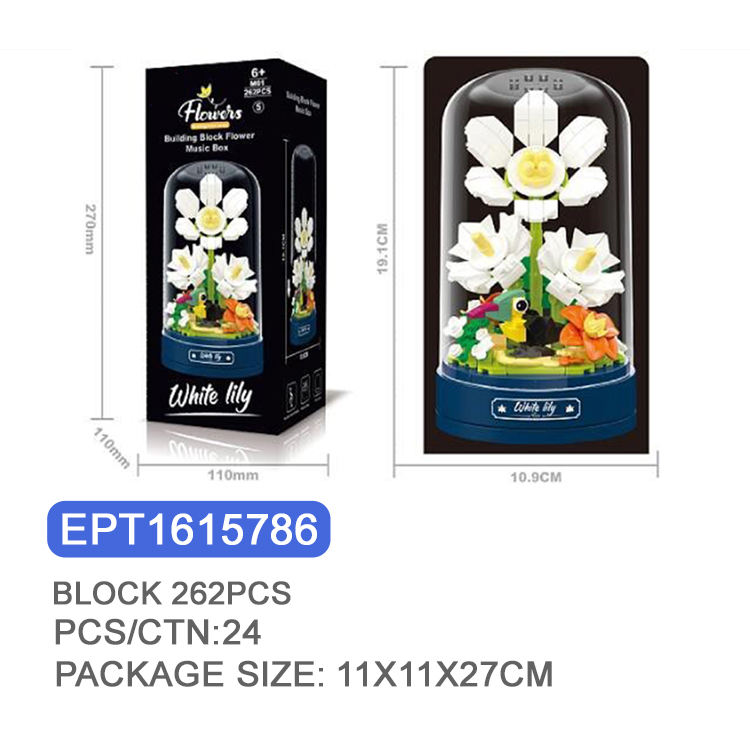 EPT1615786 - Boîte à musique florale mixte 262 pièces (24 pièces/ctn)