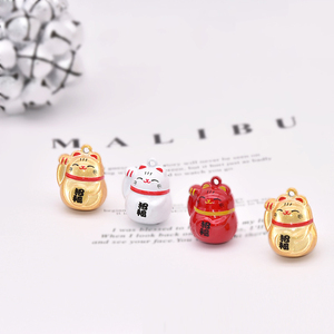 Kupfer glückliche Katze Anhänger <span class=keywords><strong>Cartoon</strong></span> <span class=keywords><strong>Jingle</strong></span> Glocken Glück Katze Ornament Anhänger <span class=keywords><strong>Cartoon</strong></span> Glocke - Product Image 5