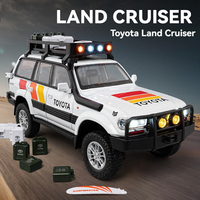 Modèle de voiture miniature en métal 1:24 LC80 Land Cruiser avec son et lumière, fonction de recul, pour collection et décoration, SUV MENTORS