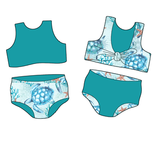 Sirena personalizzata principessa designer bambini <span class=keywords><strong>due</strong></span> pezzi costumi da bagno reversibili ragazze costumi da bagno - Product Image 4