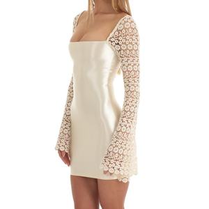 Nouvelle Robe Sexy pour Femme avec Fermetures Éclair et Ceintures, Mini-Robe de Soirée Courte en Dentelle pour l'Été, Robe Moulante Élégante à Épaules Dénudées - Product Image 4