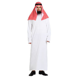 Costume Cosplay dell'abito bianco arabo di Halloween Set Costume del principe arabo con fascia per gli uomini - Product Image 3