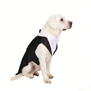 Costume de smoking britannique pour chien avec nœud papillon, tenue de mariage formelle pour témoin, costume en polyester pour chiens de taille moyenne à grande - Product Image 3