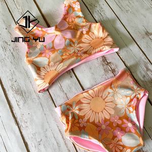 Conjunto de Bikini Estampado a Doble Cara Personalizado por el Fabricante, Traje de Baño de Dos Piezas de Verano, Traje de Baño Infantil Reciclable - Product Image 5
