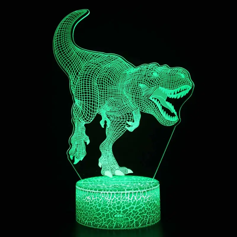 子供のためのタッチスイッチナイトライト付き卸売恐竜アクリル3DイリュージョンLEDランプ