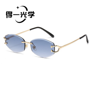 De Yi Optics Frameless Cut Edge Sunglasses Metal Frame UV400 Women's <b>Eyewear</b> Type 3 Sunshades - Product Image 5