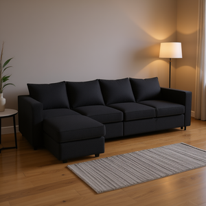 Versatile divano componibile componibile 6 pezzi 109''L X 54.5 'w X 34'h portaoggetti ottomana disponibile Beige grigio per soggiorno famiglia - Product Image 2