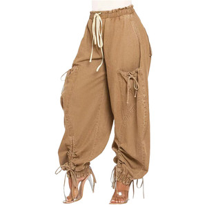 ملابس نسائية جينز فضفاض مع جيوب جينز أزرق كارجو للنساء - Product Image 2