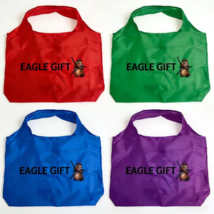 Bolsa de compras promocional plegable de poliéster reciclado personalizada - Product Image 4