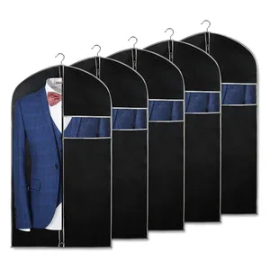 Custom ize Garment Bag Logo benutzer definierte staub dichte Anzug abdeckung Tasche Reiß verschluss Kleider säcke für lange Kleider