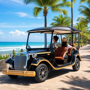 <span class=keywords><strong>Auto</strong></span> Elettrica Classica Vintage Nera Senza Manutenzione con Batteria Colloidale, 5 Posti, per Turismo e Visite Turistiche, Motore AC 4.0kW, 30Km/h - Product Image 1