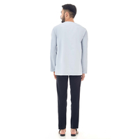 Pyjama Kurta en coton blanc avec broderie arabe, indienne et musulmane pour hommes