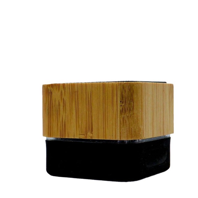 LS Portable Square Bamboo Bluetooth Speaker with RGB Lights Custom Audio Logo Outdoor Novelty Gift from Factory