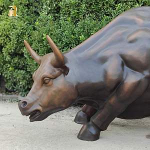 Scultura Toro in Bronzo a Grandezza Naturale, Statua Toro di Wall Street per Esterni, Grande Scultura Animale in Bronzo - Product Image 4