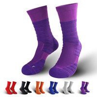 Chaussettes de sport athlétiques pour hommes, couleurs unies, antidérapantes, avec semelle en tissu éponge, élastiques, pour la course et la gym, personnalisables avec logo, vente en gros
