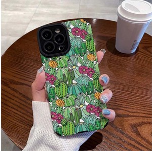 Casing Handphone Lucu Motif Kaktus Kartun Bahan TPU Lembut Kulit Imitasi untuk Iphone Xs 11 12 13 14 15 16 17 18 Pro Max - Product Image 2