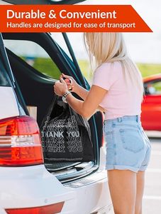 ถุงพลาสติกรีไซเคิลได้มีที่จับพิมพ์ลายตรงข้าม 'ขอบคุณ' สำหรับที่เก็บถุงเท้าแบบปิดด้วยความร้อนใช้เก็บสลัดแบบมีรูระบายความร้อน - Product Image 2