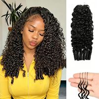 Cheveux humains bruts indiens vierges non traités en gros pour tresses bohèmes, cheveux humains bouclés birmans effet plume pour crochet