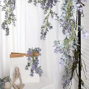 Guirnalda de hojas moradas de eucalipto artificial para decoración del hogar, fiestas y bodas - Product Image 1