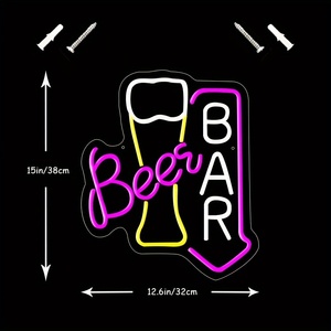 <strong>Beer</strong> Bar <strong>Neon</strong> <strong>Sign</strong> Pink White and Yellow <strong>Neon</strong> Lights for Wall Decor Home Bar Cart Restaurant Man Club Party Decors Gift - Product Image 3