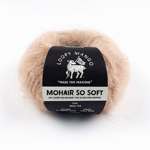 Fil à tricoter Loopy Mango Mohair, tellement doux, 60 mètres/50 g, fil mérinos épais, 10 mm-15 mm, fil coloré pour tricoter à la main - Product Image 2