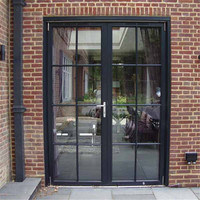 DAIYA — porte d'entrée double avec cadre en verre et aluminium, double porte d'entrée
