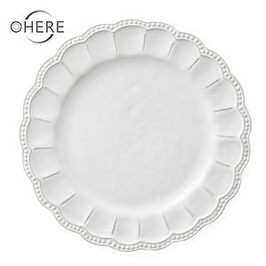 Juego de platos en relieve personalizados, juego de platos de cerámica occidental <span class=keywords><strong>para</strong></span> restaurante, hotel, corte británico, vintage, carne, vajilla - Product Image 2