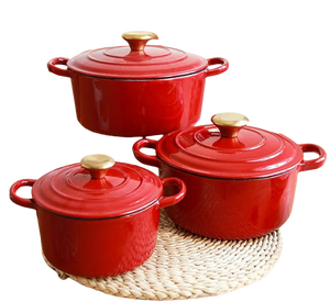 Thiết kế cổ điển nhà bếp Cookware <span class=keywords><strong>Set</strong></span> men Hà Lan lò Vòng <span class=keywords><strong>Sauce</strong></span> Pan 3 thời trang casseroles-3 Piece nấu ăn nồi <span class=keywords><strong>Set</strong></span> - Product Image 1