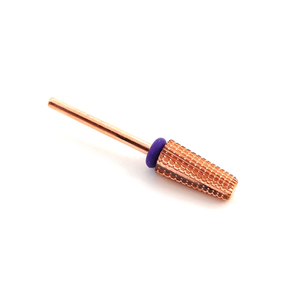 Fraise à ongles en acier tungstène 5 en 1 de 7,0 mm à coupe droite, revêtement or rose, pour dépose de gel, manucure en salon - Product Image 3