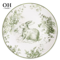 Nouveau Design Ensemble de Dîner Lapin de Pâques Style Chinois Ensemble de 4 Assiettes pour Événement & Restauration & Location