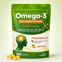 Capsules d'huile de poisson à haute teneur en vitamine B, oméga 3, 6, 9, triple concentration, 2600 mg d'EPA, complément d'huile de poisson oméga-3