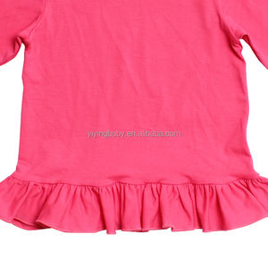 T-shirt Casual primavera per ragazze <span class=keywords><strong>con</strong></span> o-collo a manica lunga e cotone <span class=keywords><strong>con</strong></span> <span class=keywords><strong>volant</strong></span> di alta qualità per neonati abbigliamento da ragazza - Product Image 3