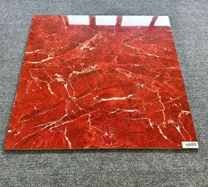 Modern Red Marble Polished 60x60cm 80x80cm Floor Porcelain Tiles Glossy Interior Tiles Room Use Firebrick Antibacterial Best