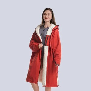 Impermeável Surf Changing Robe Outdoor Coat Fleece Forrado Jacket Mantendo Quente Seco Oversized Poncho Coat para Natação Surf - Product Image 4