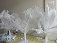 S088 buatan tangan sutra raksasa instalasi kelopak bunga Organza fotografi pernikahan panggung latar belakang dekorasi bunga raksasa