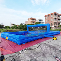 Terrain de volley-ball gonflable commercial pour piscine, jeu aquatique, matériau PVC 0,55 mm, taille et couleur personnalisables, portable pour événements extérieurs
