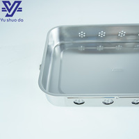 Conteneur de stérilisation autoclavable en acier inoxydable avec poignée, plateau chirurgical perforé, couvercle verrouillable pour instruments de laboratoire