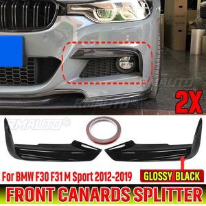New 2x Front Bumper <b>Splitter</b> Fog Lamp Eyebrow Trim Flap Canards Body Kit for BMW F30 F31 M Sport 2012-2019 Front Side Spoiler - Product Image 1
