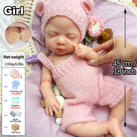 Poupée Reborn Fille en Silicone Intégral Non Peinte de 18 Pouces, Poids Réaliste, Sûre pour le Bain, Souple et Non Toxique, Cadeau pour Collectionneur