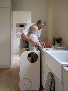 <span class=keywords><strong>Tour</strong></span> d'apprentissage Montessori 3 en 1 pour tout-petits, pour la cuisine, <span class=keywords><strong>tour</strong></span> d'aide réglable multifonction en bois avec roulettes - Product Image 4