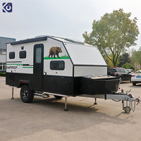 CAMPTRL Caravane moderne d'extérieur pour 4 personnes, type Teardrop, à essieu unique, pour camping et voyages