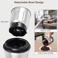 SENFE Moulin à café électrique portable automatique 65g, lame en acier inoxydable, classe B d'efficacité énergétique pour usage domestique