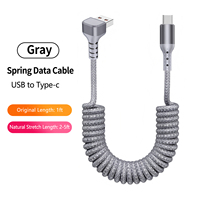 Kabel Pengisian Cepat Tipe-C Retraktil Sudut Kanan Bahan Nylon 1.5m untuk iPhone 17 dan Perjalanan Mobil (Harga Grosir)