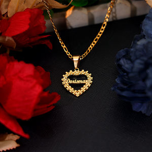 Collar con Colgante <span class=keywords><strong>de</strong></span> Corazón en Forma <span class=keywords><strong>de</strong></span> <span class=keywords><strong>Pepita</strong></span> Chapado en <span class=keywords><strong>Oro</strong></span> Cereza <span class=keywords><strong>de</strong></span> Acero Inoxidable Personalizado, Cadena <span class=keywords><strong>de</strong></span> Moda, Joyería para Mujer, Regalo - Product Image 4