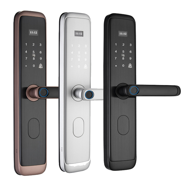 Smart Door Lock Dual Fingerprint Tuya Cloud TTLock App Control Keyless Entry TC-X8 Wood Door Home Office