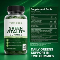 ODM Fournisseur Immunité Booster Verts Gummy Raspberry Saveur Betterave Racine Brocoli Moringa Supergreens Adulte Thé Vert Gummies Bonbons